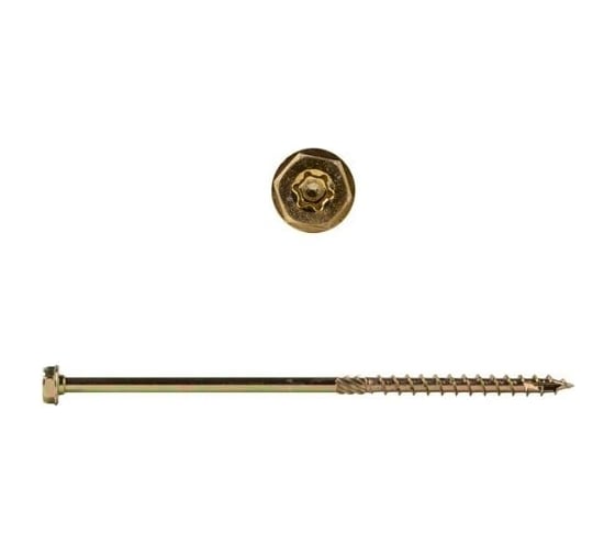 Изображение товара Саморезы по дереву КРЕП-КОМП желтые, шестигранные Torx 8х200 мм (100 шт) сдш8200к