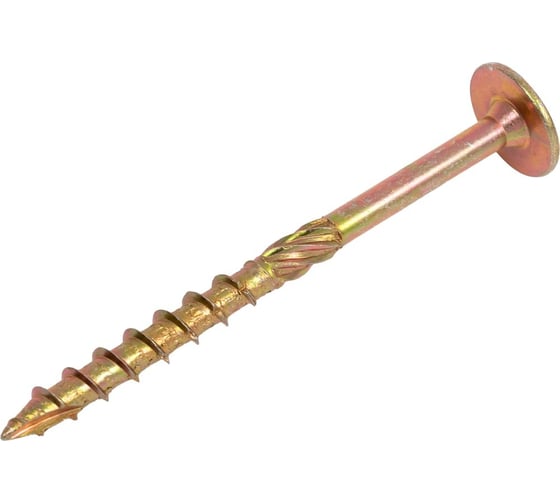 Изображение товара Саморезы с прессшайбой КРЕП-КОМП Torx, по дереву, желтый цинк 8.0х260 мм (50 шт) спд8260к
