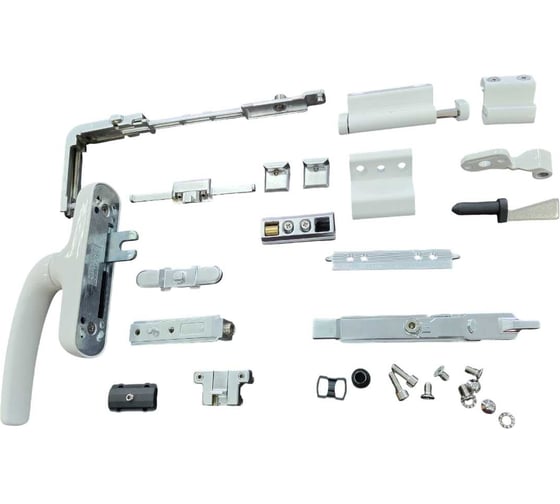 Изображение товара Комплект поворотно-откидного окна с ручкой МЕТИЗИК АГАТ белый 8711