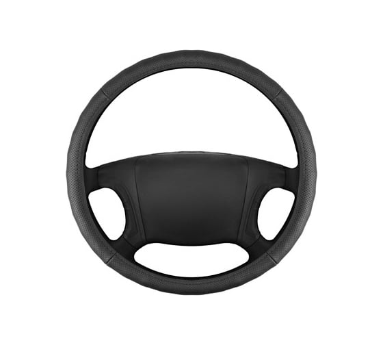 Изображение товара Оплетка натуральная кожа с перфорацией SKYWAY 4XL (48-50 см)  Base Real-4 Черная S01108040
