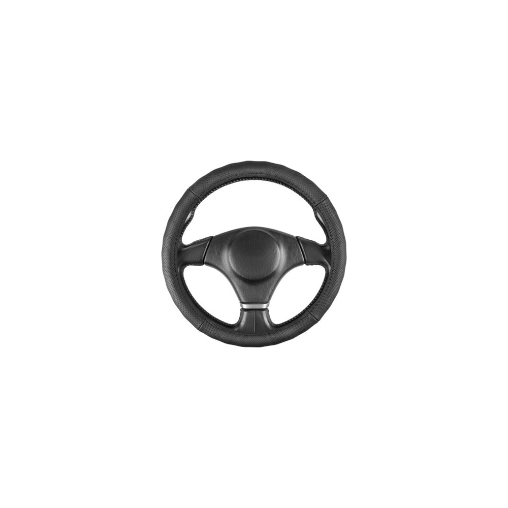 Изображение товара Оплетка из натуральной кожи с перфорацией SKYWAY L 39-41 см черная