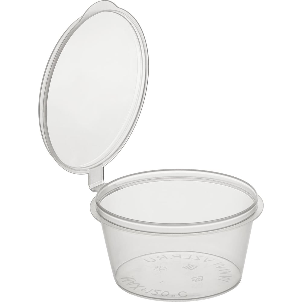 Изображение товара Соусник одноразовый ОФИСМАГ 50мл Стандарт с верхней крышкой прозрачный, комплект 1200 шт., ШК7609 609237