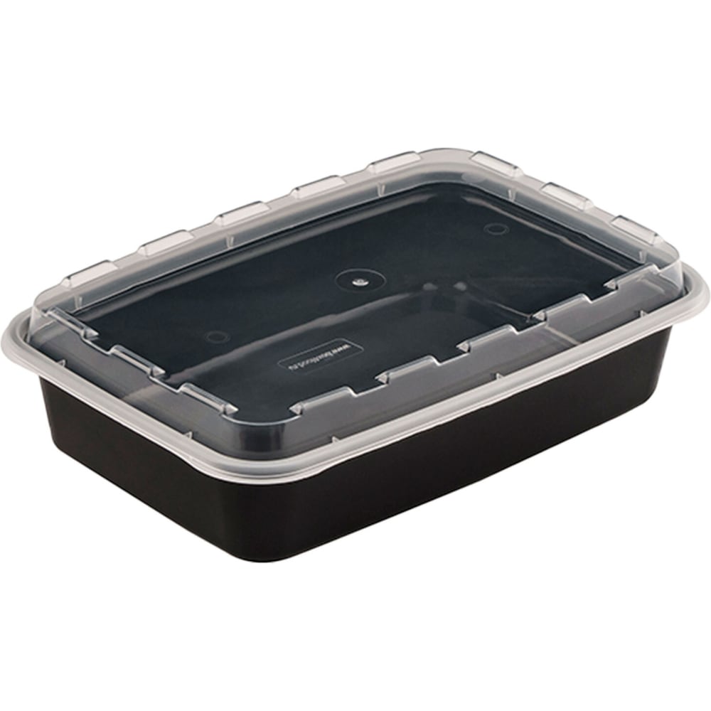 Изображение товара Контейнер одноразовый ОФИСМАГ 830мл с крышкой комплект 150 шт черный прозрачный