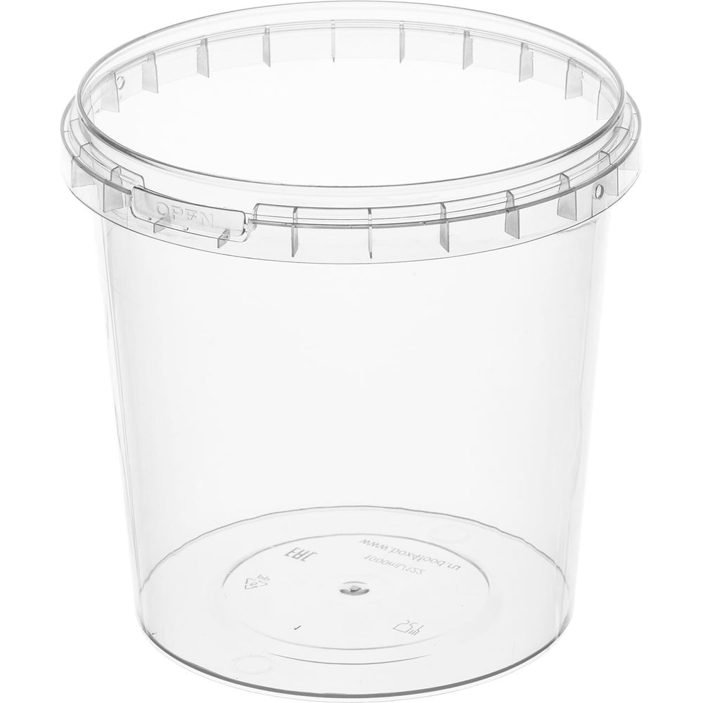 Изображение товара Банка ОФИСМАГ 1000 мл с крышкой, PP, прозрачная, 150 шт