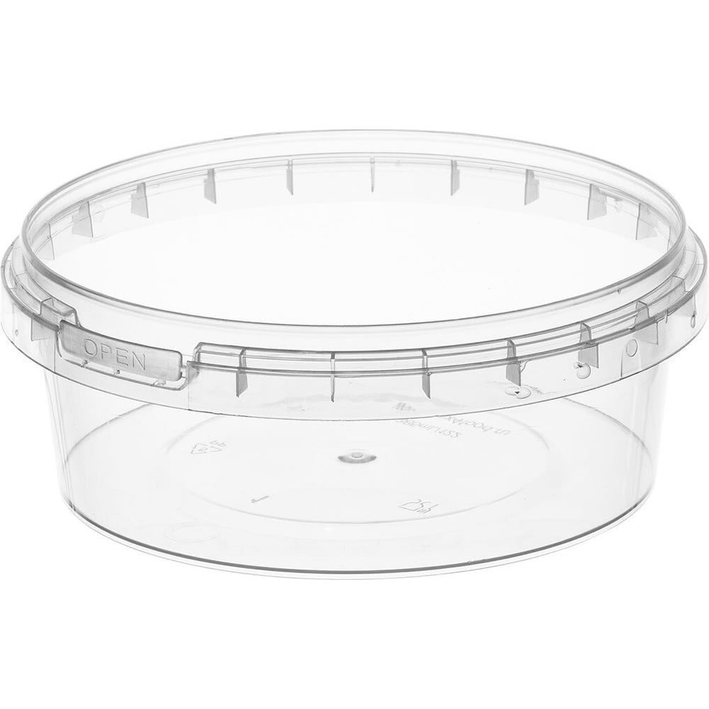 Изображение товара Банка с крышкой ОФИСМАГ 385мл пластиковая под пресервы с контрольным замком, диаметр 122мм, комплект 225 шт., ШК5957 609215