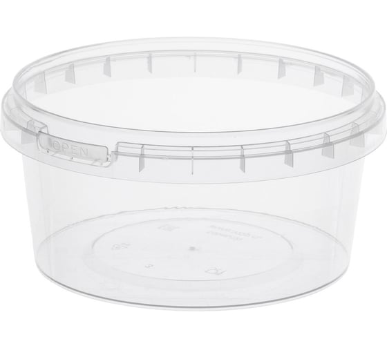 Изображение товара Банка с крышкой ОФИСМАГ 500мл пластиковая под пресервы с контрольным замком, диаметр 122мм, комплект 225 шт., ШК5865 609216