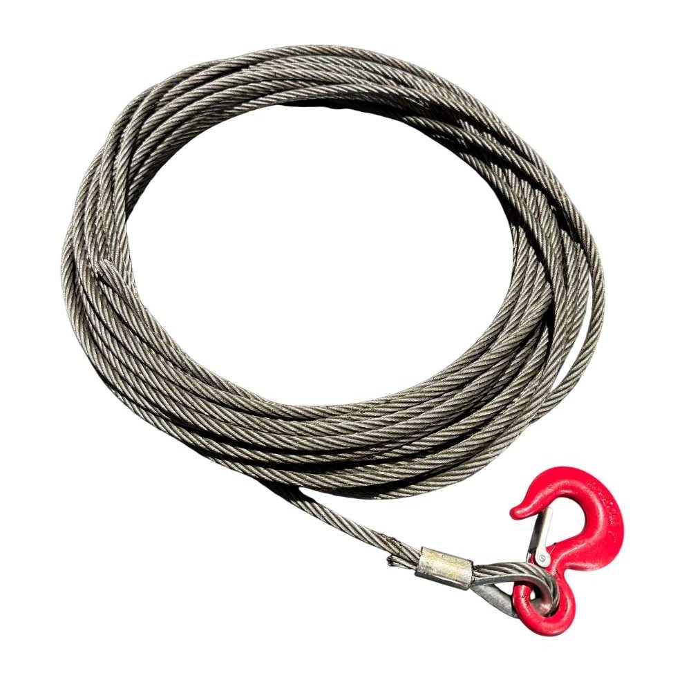 Изображение товара Канат стальной для лебедки d8.3мм 30м с крюком 1т Сталь-91