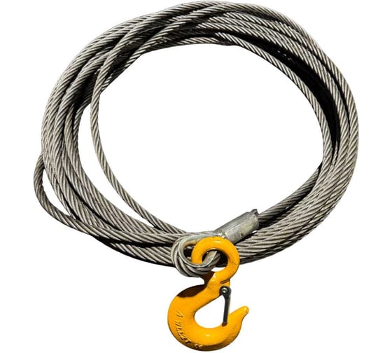 Изображение товара Канат (трос) Сталь-91 для лебедки d12мм 40м с крюком 2т 4687207520423