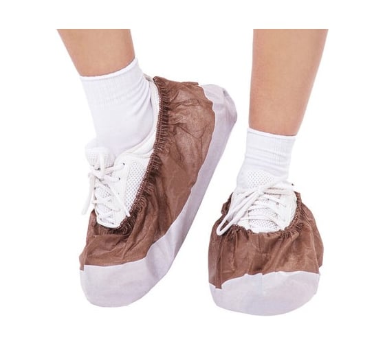 Изображение товара Бахилы ламинированные ELEGREEN КОМПЛЕКТ 500шт, 38х16см, спанбонд + ПВД, 100мкм, 13г, коричнев, , 5043 631691