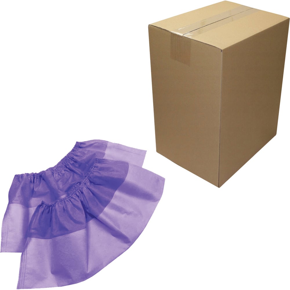 Изображение товара Бахилы ламинированные ELEGREEN 500шт 38х16см фиолетовые спанбонд ПВД водонепроницаемые