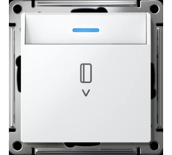Изображение товара Выключатель карточный Systeme Electric ATLASDESIGN с подсветкой, 10А, без задержки отключения, механизм, белый ATN000114