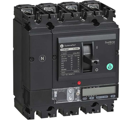 Изображение товара Автоматический выключатель Systeme Electric SYSTEMEPACT CCB160 50KA 4P4D S5.2E 160A SPC160N16052E4DFC