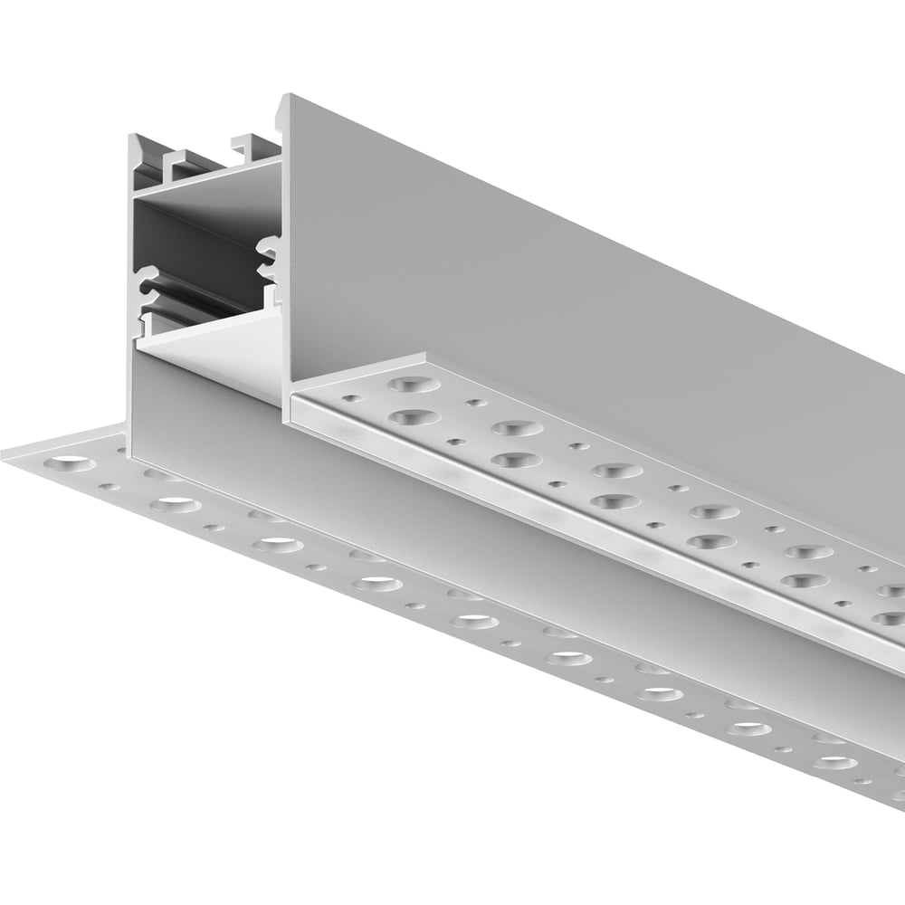 Изображение товара Алюминиевый встроенный профиль Maytoni 65x42, серебро, 2 метра ALM-6542-S-2M