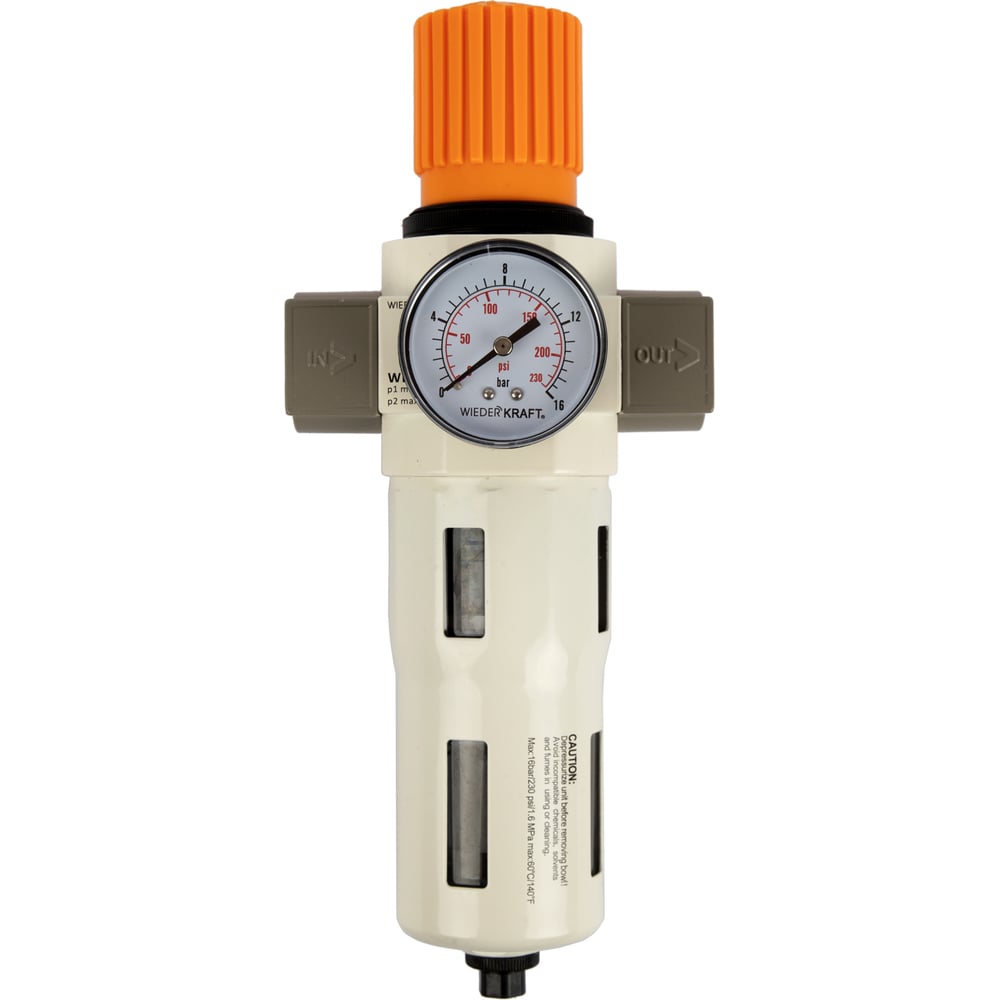 Изображение товара Фильтр-масловлагоотделитель WIEDERKRAFT 3/4 5 мкм 16 бар с регулятором давления