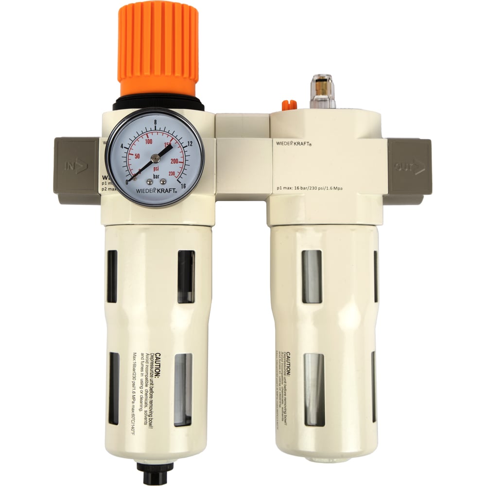 Изображение товара Блок подготовки воздуха WIEDERKRAFT 3/4 16 бар влагоотделитель 5 мкм