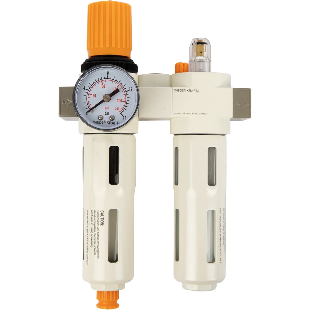Изображение товара Блок подготовки воздуха WIEDERKRAFT 1/4 16 бар влагоотделитель регулятор
