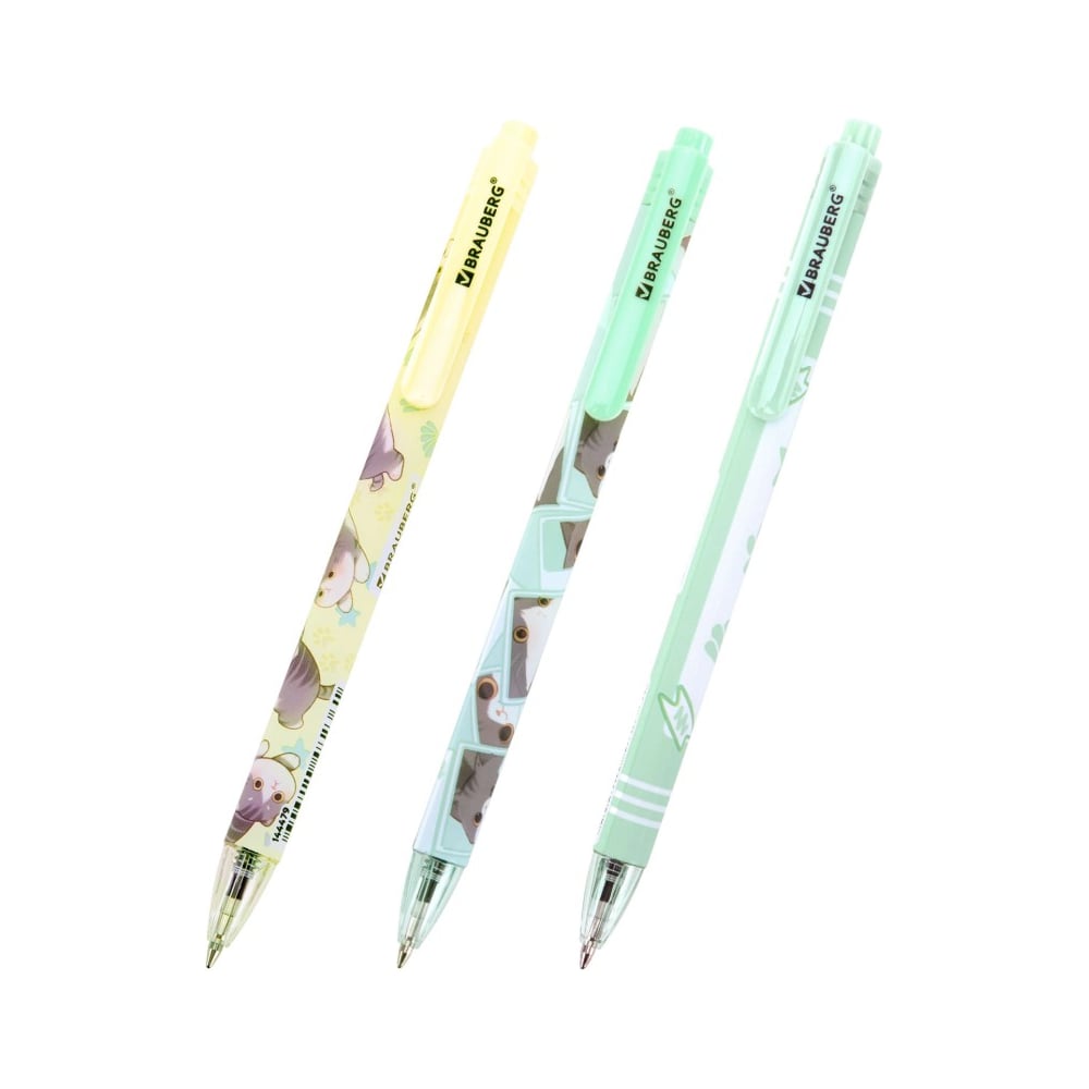 Изображение товара Шариковая ручка BRAUBERG МИЛЫЕ КОТЫ комплект 24 шт синяя 0,35мм