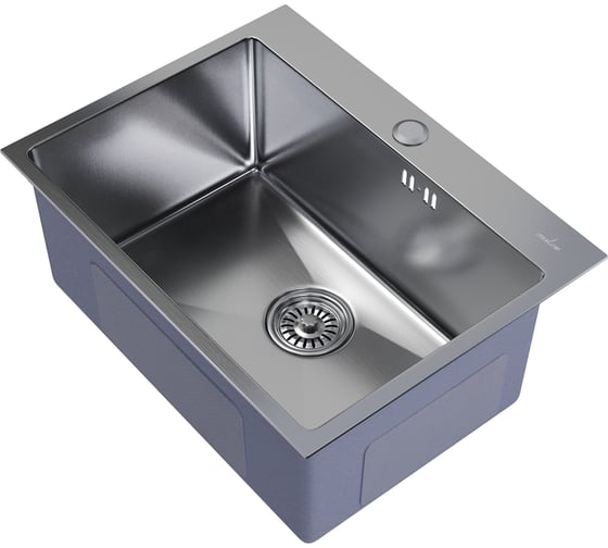 Изображение товара Мойка подстольного монтажа MIXLINE, 65×44 см, толщина 3.0 мм, выпуск 3 1/2", с сифоном, сатин, НАНО декор 557735