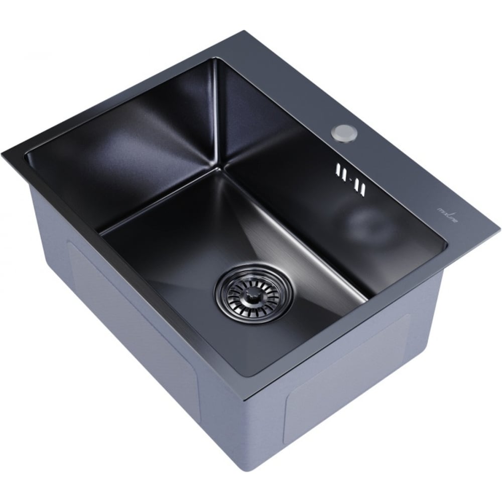 Изображение товара Мойка кухонная нержавеющая сталь 53x43 см черный графит MIXLINE