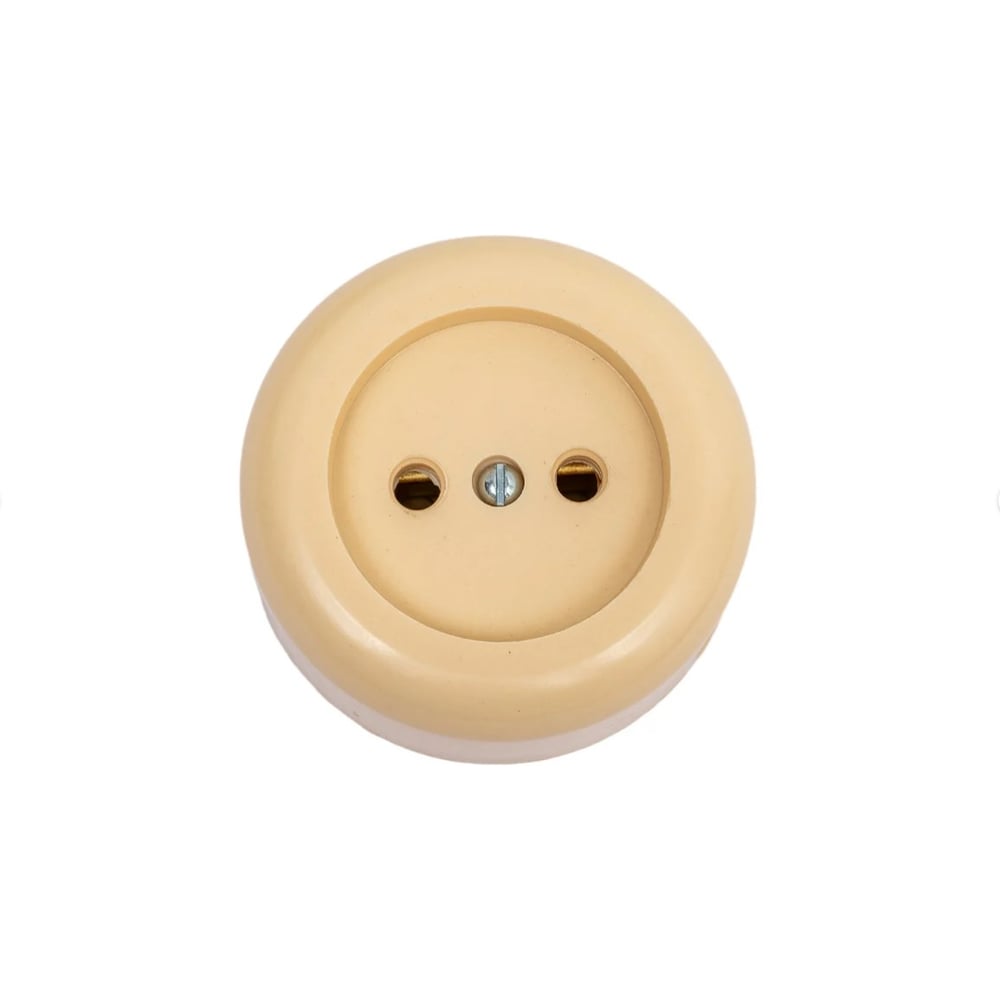 Изображение товара Розетка силовая круглая слоновая кость 1 пост в сборе Ретро 220 В IP20