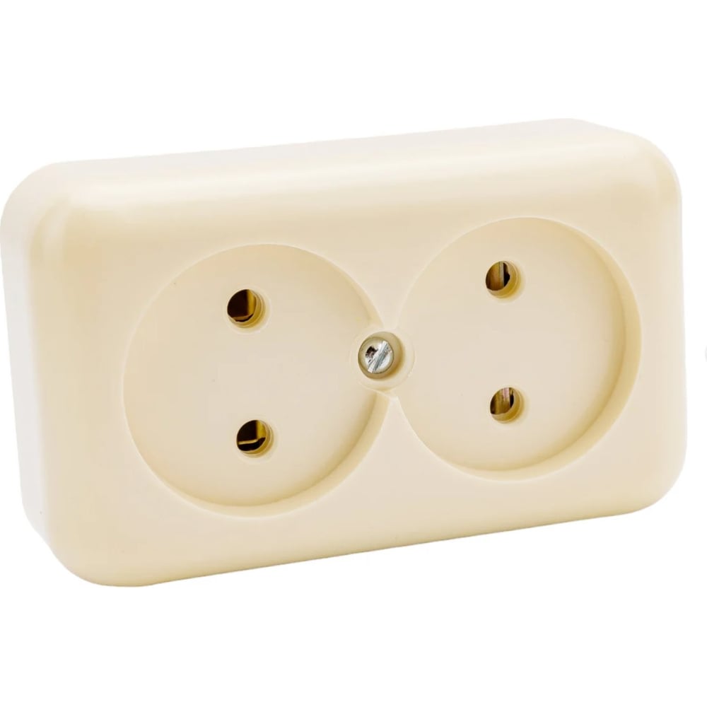 Изображение товара Розетка Ливны-Электро РА 10-009 двухместная слоновая кость 130 шт