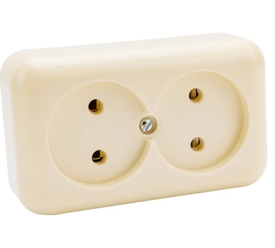 Изображение товара Розетка ООО Ливны-Электро РА 10-009 2-х местная, слоновая кость в количестве 130 шт. РА 1931.1