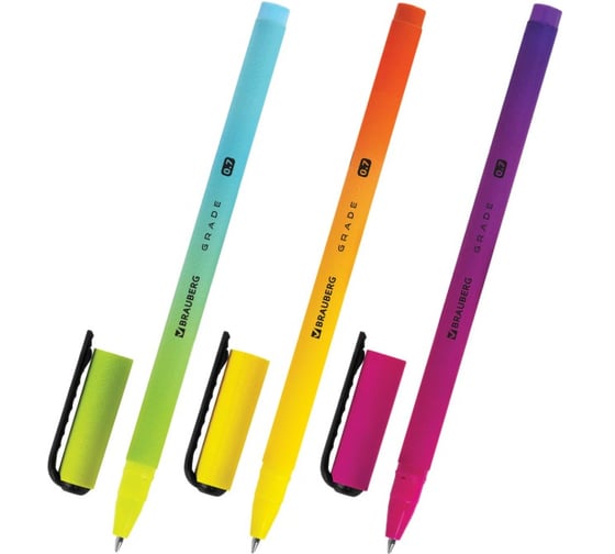 Изображение товара Ручка шариковая BRAUBERG GRADE, СИНЯЯ, корпус soft-touch, узел 0,7мм, линия 0,35мм, КОМПЛЕКТ 36 шт., 144207