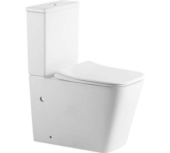 Изображение товара Унитаз напольный безободковый IBERICA BLANCA TOLEDO TORNADO, тонкое сиденье дюропласт, soft close IB.TLD.124.1B1