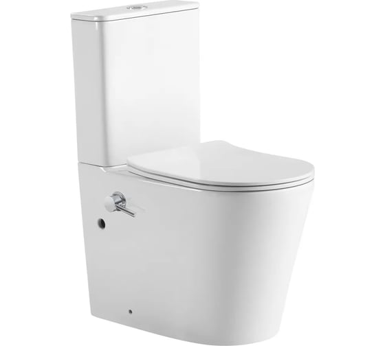 Изображение товара Унитаз напольный с функцией биде IBERICA BLANCA BURGOS MAXI BIDE, белый, TORNADO, тонкое сиденье дюропласт, soft close IB.BRM.124.1B1B
