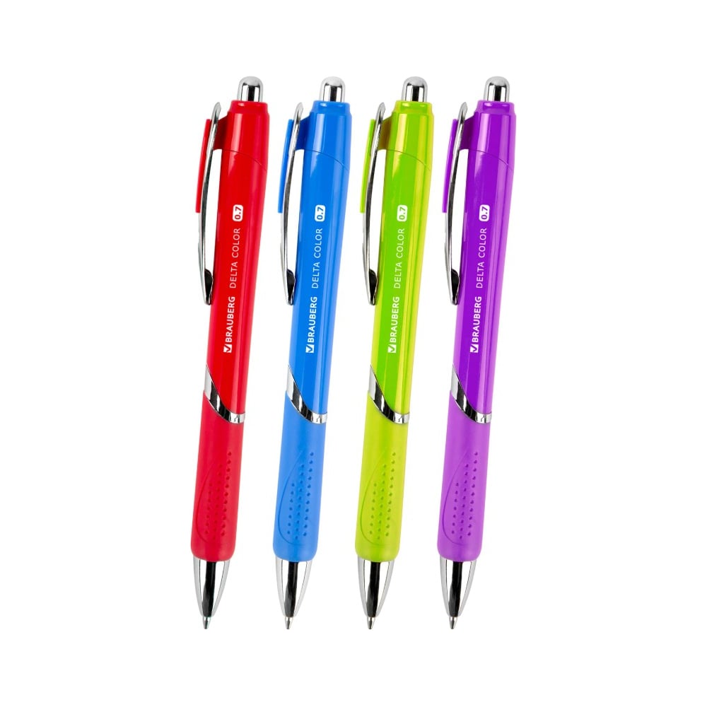 Изображение товара Ручка шариковая автоматическая BRAUBERG DELTA COLOR, 0.7 мм, синий комплект 12 шт