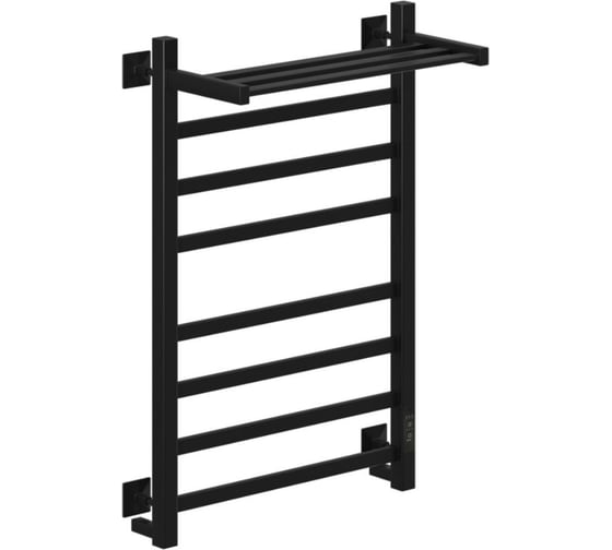 Изображение товара Полотенцесушитель MIXLINE TRIUMPH 80х50 таймер, 545Вт, 7 перекладин + ПОЛКА электрический черный 558466