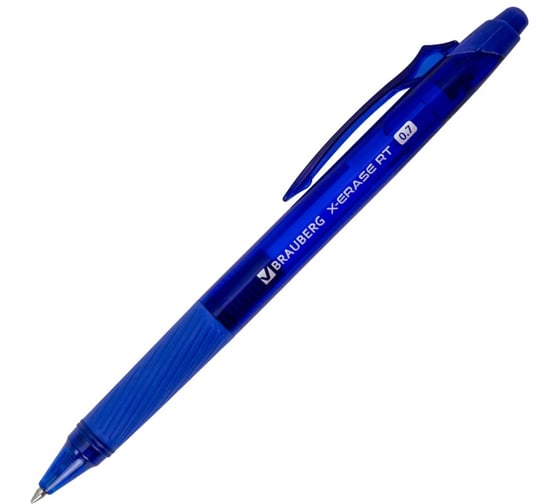 Изображение товара Ручка гелевая стираемая автоматическая BRAUBERG X-ERASE RT, СИНЯЯ, КОМПЛЕКТ 12 шт., узел 0,7мм, 144423
