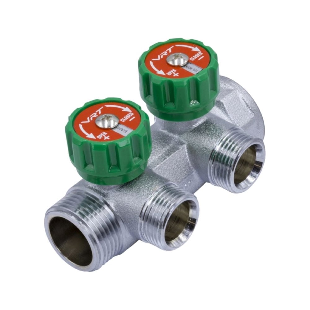 Изображение товара Коллектор VRT с регулировочными вентилями 1x3/4 евроконус 2 выхода