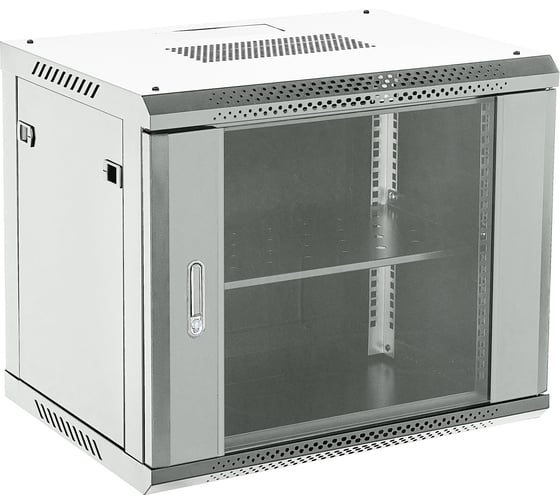 Изображение товара Телекоммуникационный настенный шкаф REXANT 19 9U 550×400мм разборный цвет серый RAL7035 04-0954-111