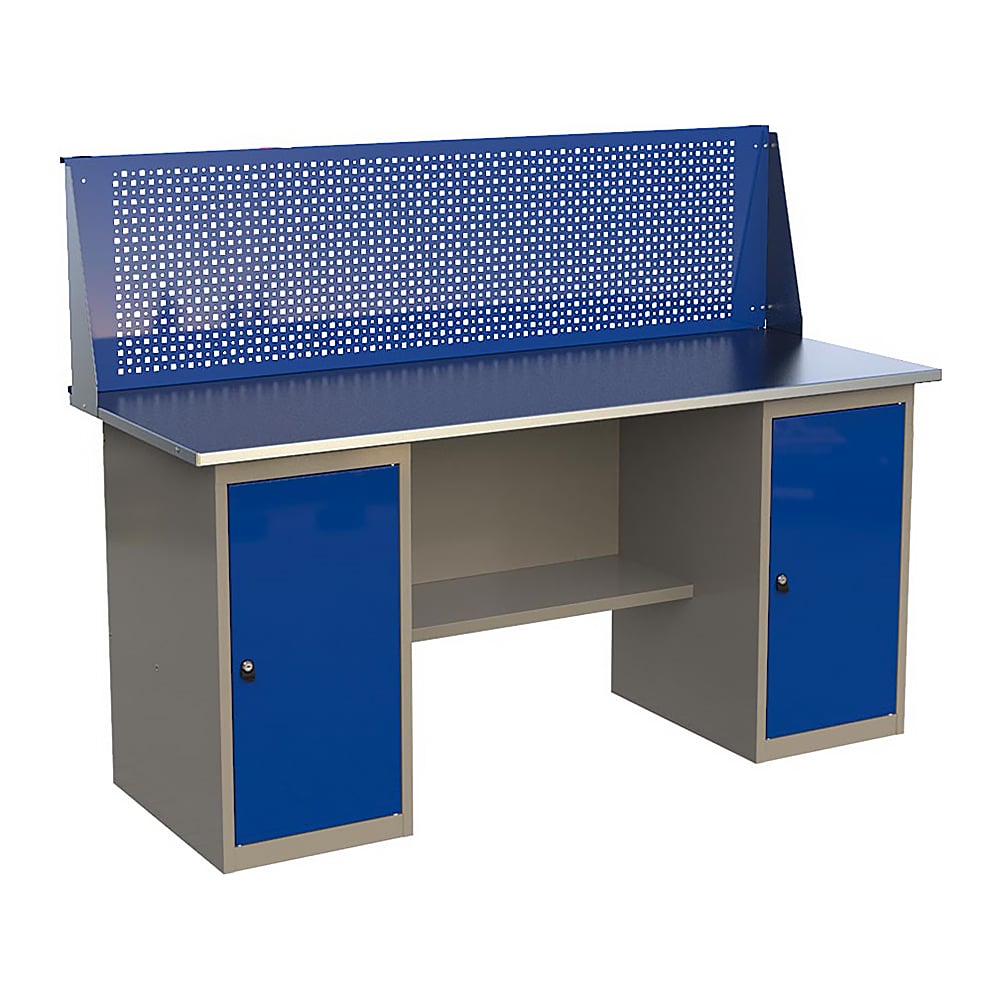 Изображение товара Верстак двухтумбовый IRONMEBEL ML/ML с экраном 1800 мм