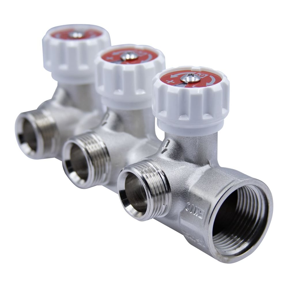 Изображение товара Коллектор VRT 1  евроконус с регулировочными вентилями 3 выхода латунь