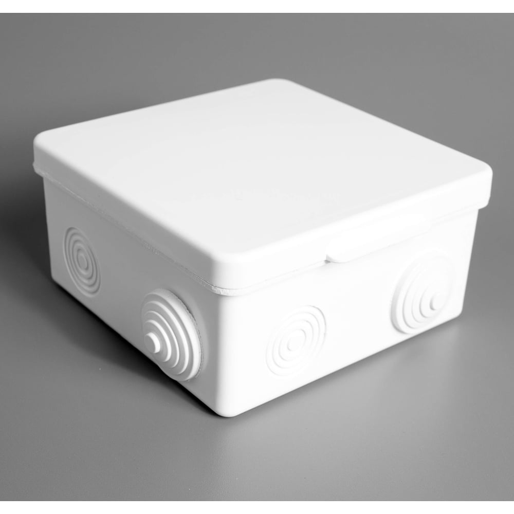 Изображение товара Коробка распаячная для открытой проводки Урал ПАК 80х80х50 мм 7 входов IP54 белая