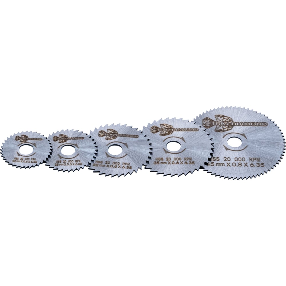 Изображение товара Набор пильных дисков TRIO-DIAMOND HSS по металлу пластиком и древесине 5 шт