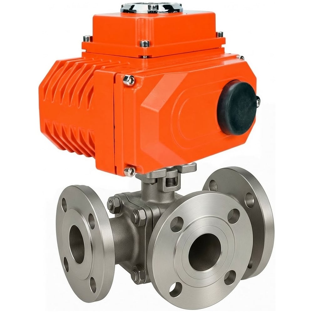 Изображение товара Кран шаровой DN.ru 316-316-PTFE-FP 3-ходовой Ду80 фланцевый нержавеющая сталь Изображение товара Кран шаровой DN.ru 316-316-PTFE-FP 3-ходовой Ду80 фланцевый нержавеющая сталь