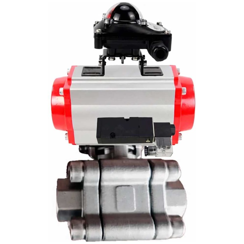 Изображение товара Кран шаровой DN.ru 316-316-PTFE-FP-SW-ISO-H Ду100 под приварку пневмопривод