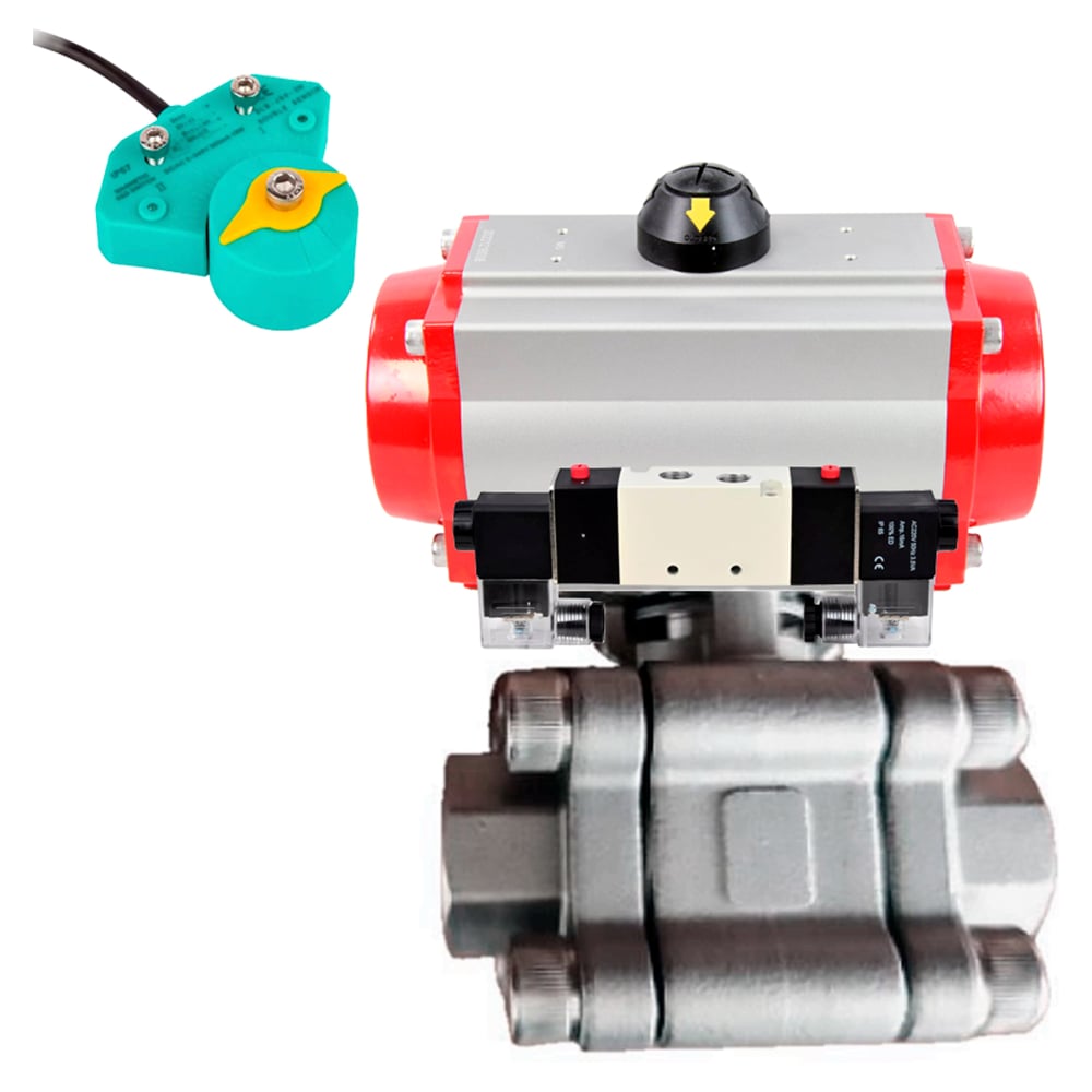 Изображение товара Кран шаровой DN.ru Ду50 Ру63 с пневмоприводом для промышленных систем