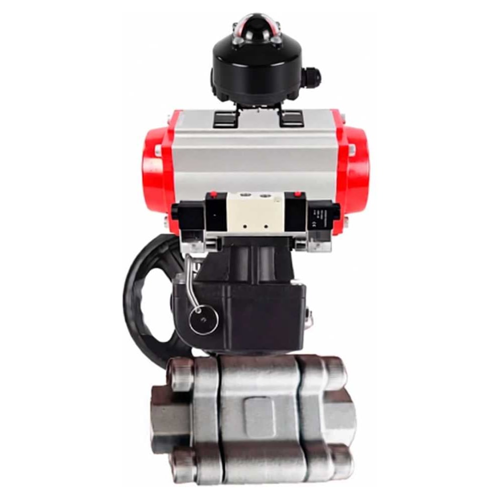 Изображение товара Кран шаровой DN.ru 316-316-PTFE-FP-SW-ISO-H Ду50 под приварку с пневмоприводом