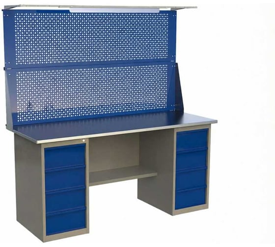 Изображение товара Верстак двухтумбовый IRONMEBEL ML4/ML4 с экраном 1400 и освещением M-ML4ML4MDCE1400ос