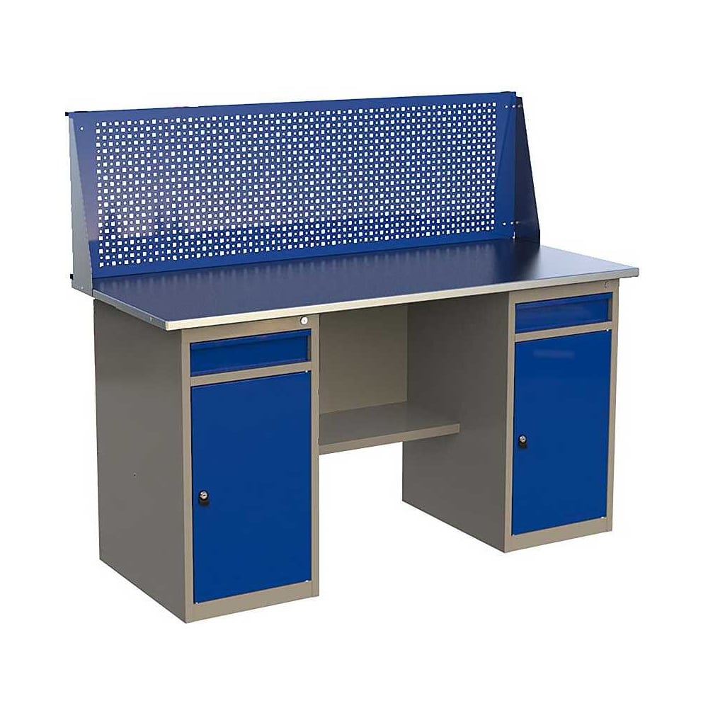 Изображение товара Верстак двухтумбовый IRONMEBEL ML1/ML1 с экраном профессиональный