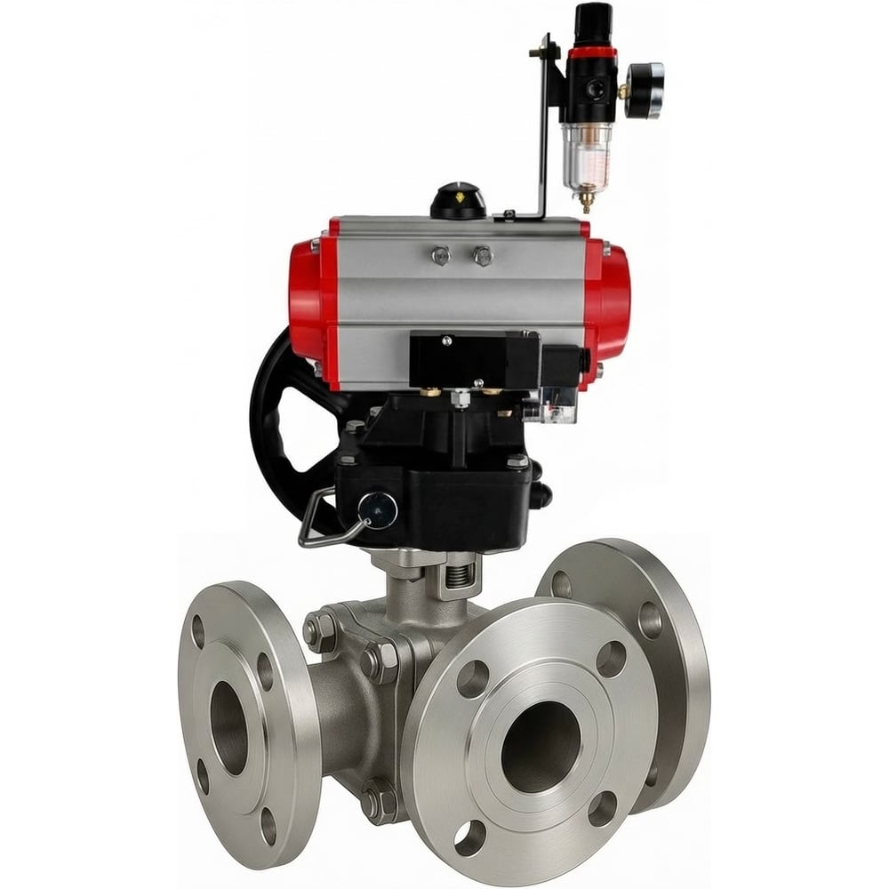 Изображение товара Кран шаровой DN.ru 316-316-PTFE-FP-3L-F-ISO-H Ду80 Ру16 HYMT профессиональный