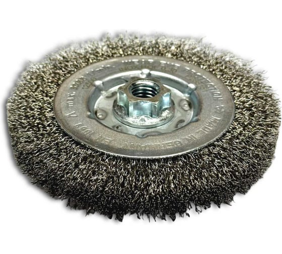 Изображение товара Щетка дисковая гофрированная Lessmann Д125х13, посадка M14, нержавеющая сталь 0,30мм 33536114