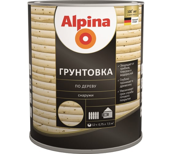 Изображение товара Грунтовка по дереву ALPINA 0.75 л 948103927
