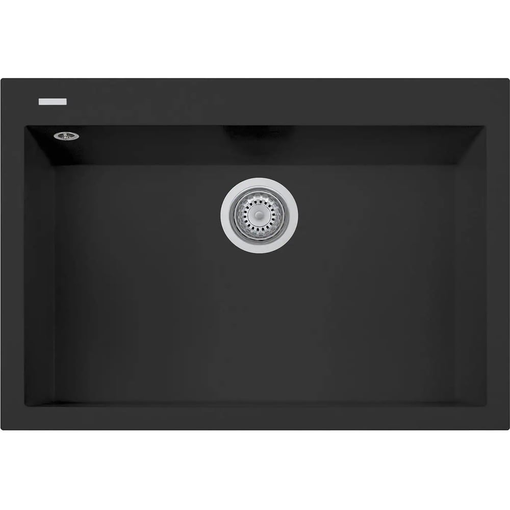 Изображение товара Мойка кухонная LONGRAN Cube CUG760.500 с измельчителем, черный матовый