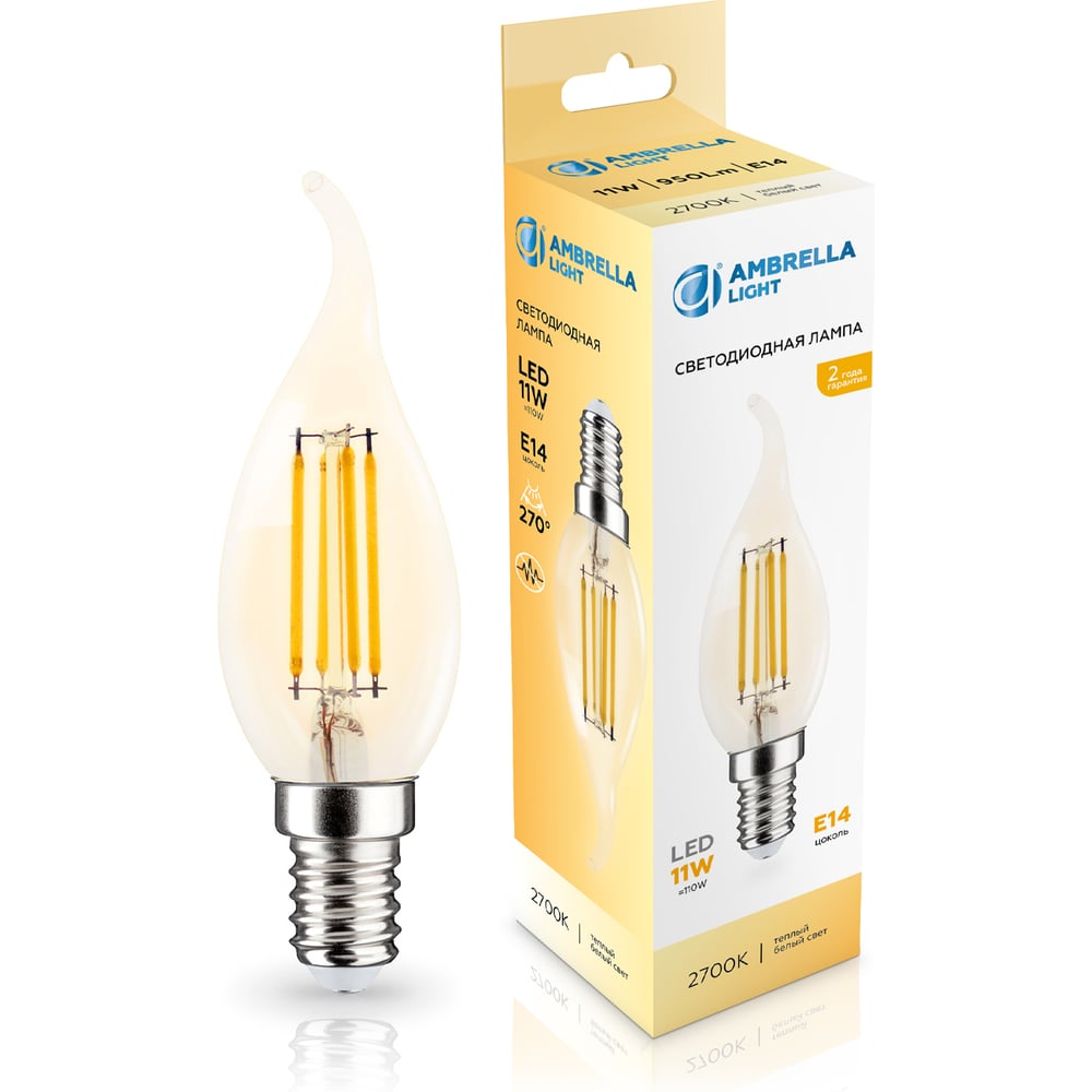 Изображение товара Светодиодная лампа Ambrella Light CF35 11W E14 2700K теплый белый 220-240V