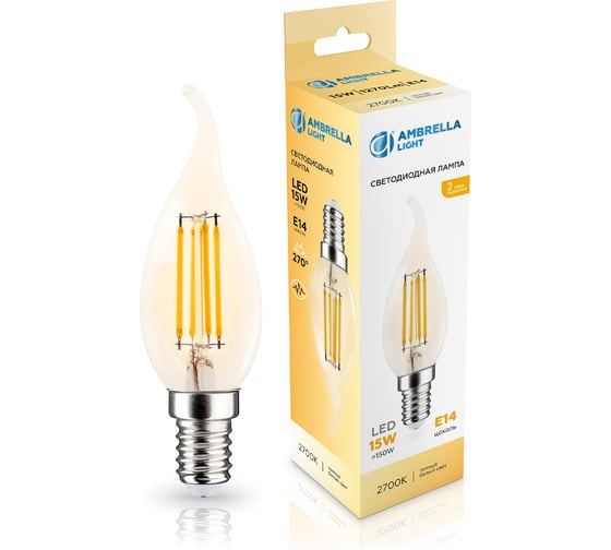 Изображение товара Лампа светодиодная Ambrella Light Filament LED CF35 15W E14 2700K 220-240V 351523